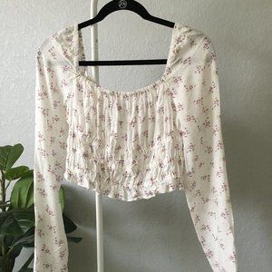 Urban Outfitters floral smocked blouse
